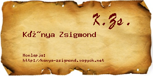 Kánya Zsigmond névjegykártya