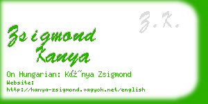 zsigmond kanya business card